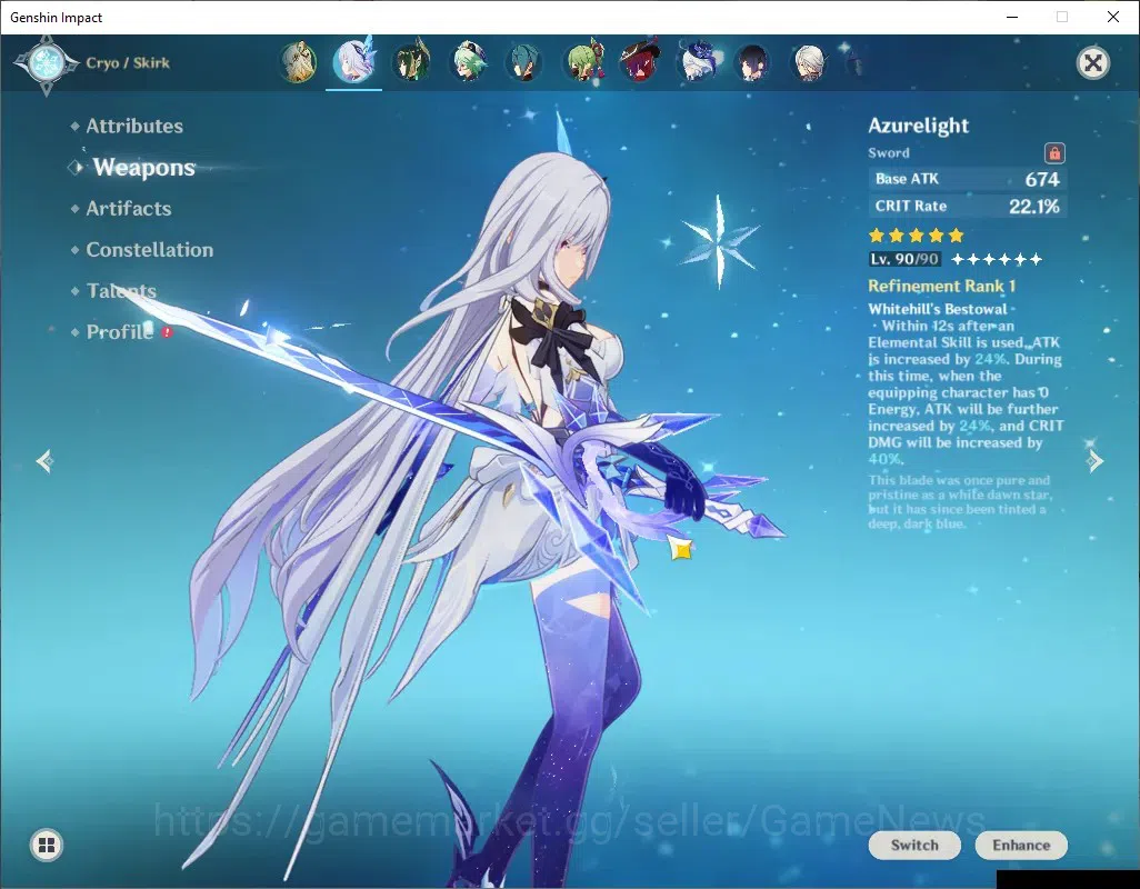 Genshin Impact Accounts ASIA|AR 58|11 Limited + 6(*5Weap)|PremTeam [SkirkC image 8