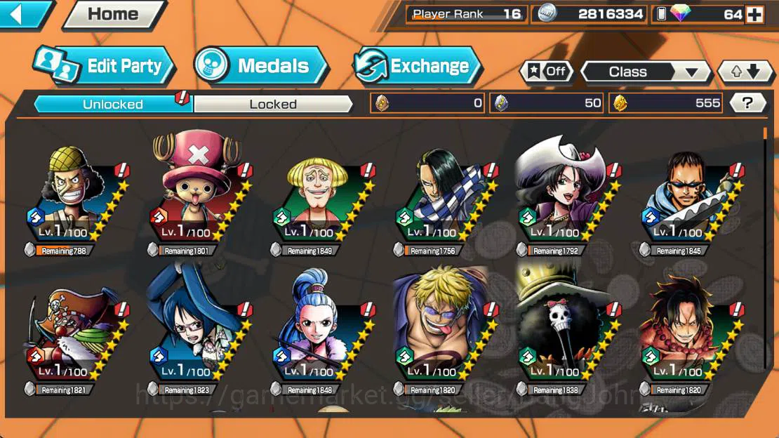 One Piece Bounty Rush Accounts Others GLOBAL| EX 3| ST jaysaturn, BP kuzan, Borsalino, egghead nami, egghead chopper, kuma n 3