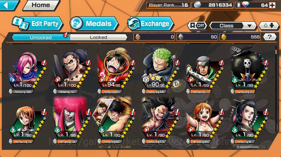 One Piece Bounty Rush Accounts Others GLOBAL| EX 3| ST jaysaturn, BP kuzan, Borsalino, egghead nami, egghead chopper, kuma n 4