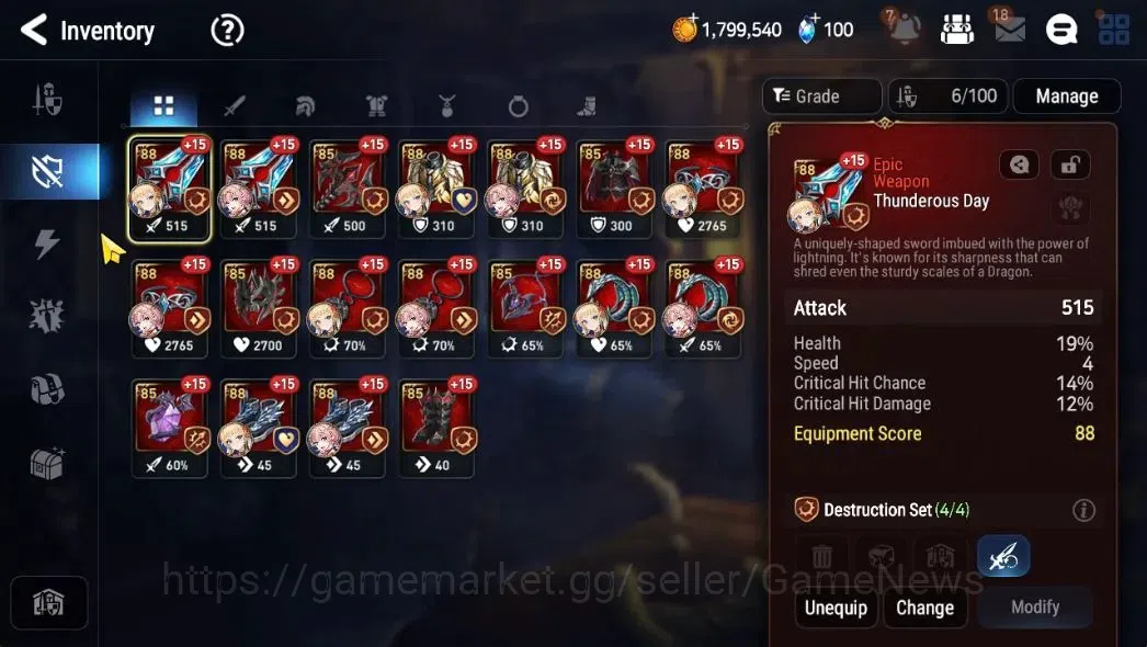 Epic Seven Accounts Starter GLOBAL Unverif|New Era|2 ML (E Ilynav ,MA Ken)+Tenebria,Iseria|Poh ON|1,2k Energy 1,3K 12