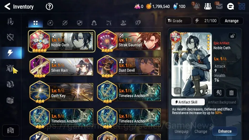 Epic Seven Accounts Starter GLOBAL Unverif|New Era|2 ML (E Ilynav ,MA Ken)+Tenebria,Iseria|Poh ON|1,2k Energy 1,3K 13