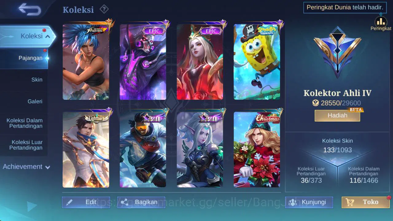 Mobile Legends: Bang Bang Accounts skin 133 hero 86. KOF karina, Lborn granger, Venom image 2