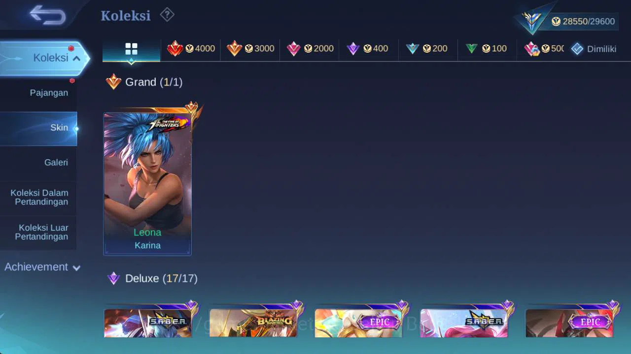 Mobile Legends: Bang Bang Accounts skin 133 hero 86. KOF karina, Lborn granger, Venom image 3