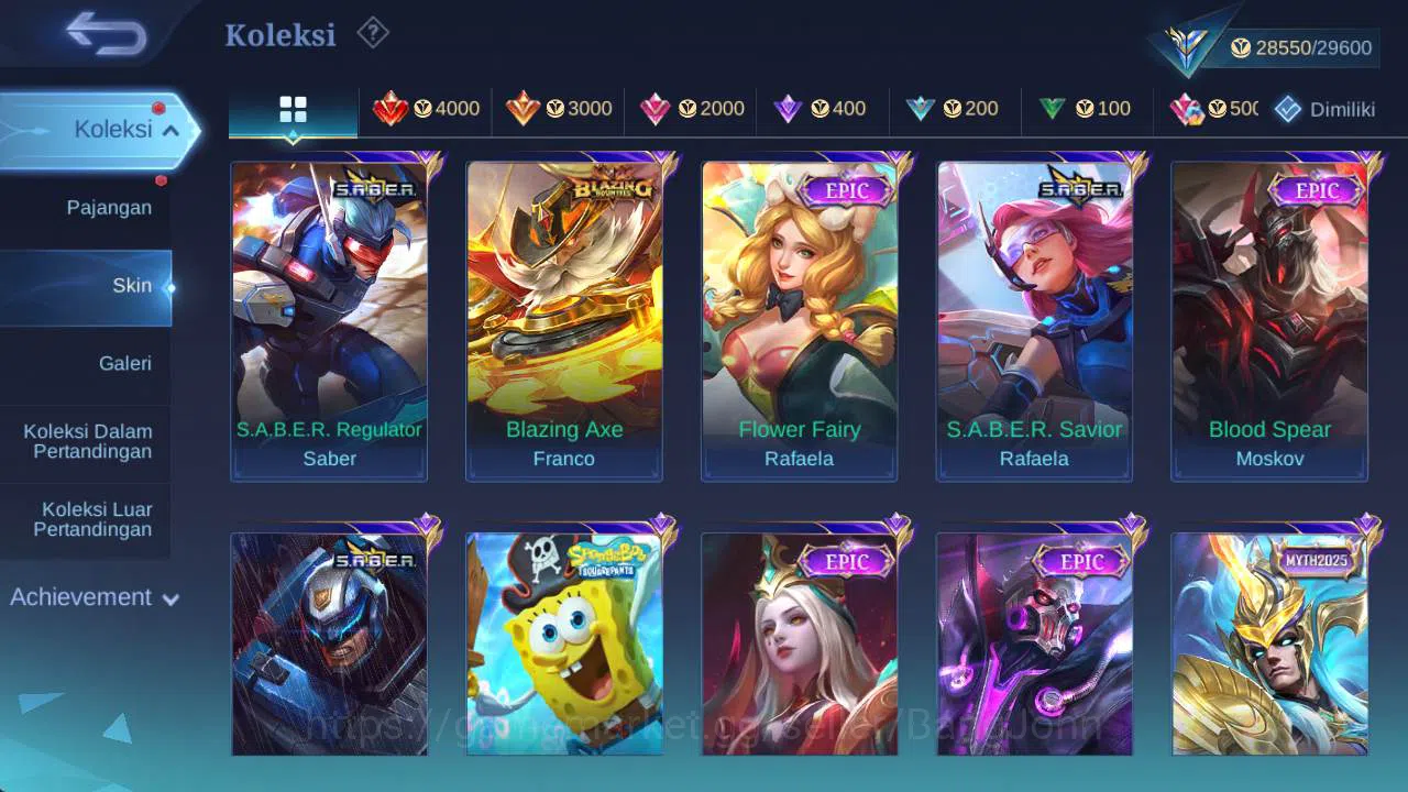 Mobile Legends: Bang Bang Accounts skin 133 hero 86. KOF karina, Lborn granger, Venom image 4