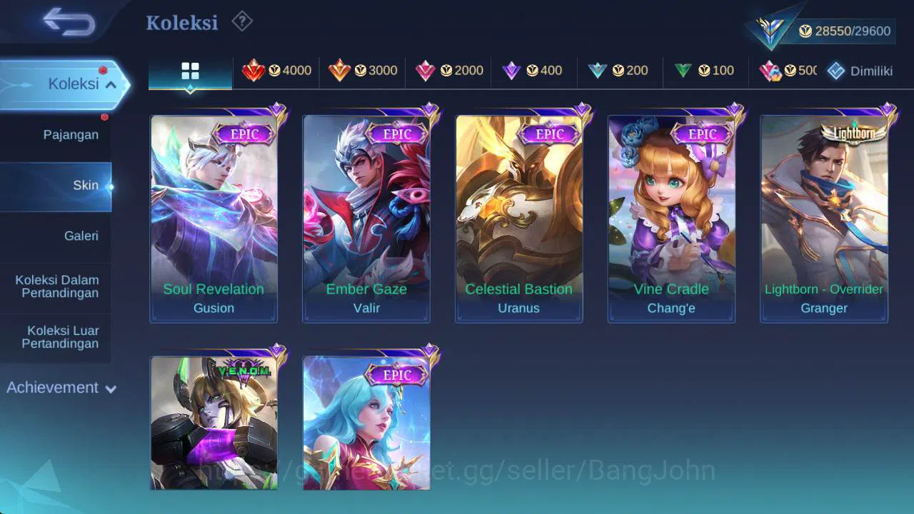 Mobile Legends: Bang Bang Accounts skin 133 hero 86. KOF karina, Lborn granger, Venom image 5