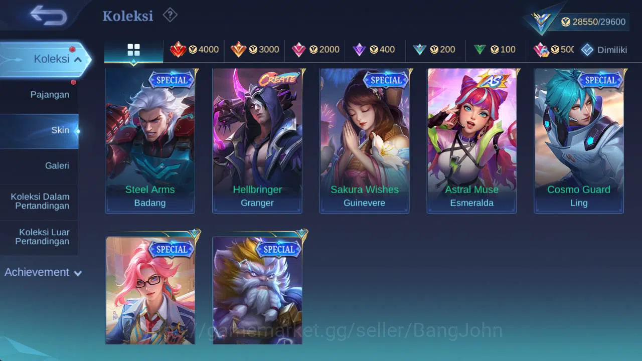 Mobile Legends: Bang Bang Accounts skin 133 hero 86. KOF karina, Lborn granger, Venom image 8