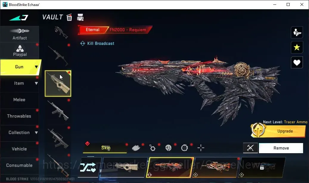 Blood Strike Accounts Collab Skin ASIA|2 ETERNAL FN2000 Requiem Lv2,MP7 Tidesong Lv3|Meele Ultra Butterfly Synthwave|Collab 1
