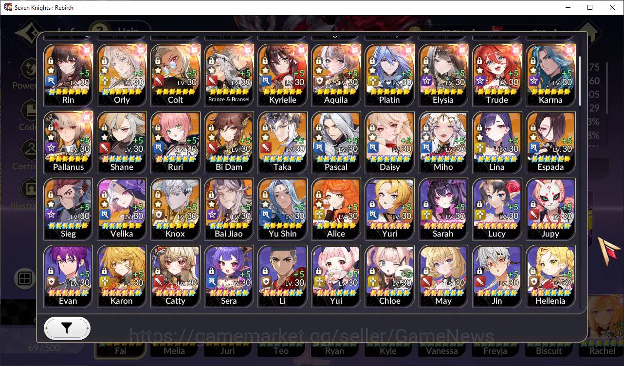 Seven Knights Re:Birth Accounts GLOBAL SEA|3 Ex-7k[FaiTC1,Melia,Juri]16 TC6+[Freyj image 2