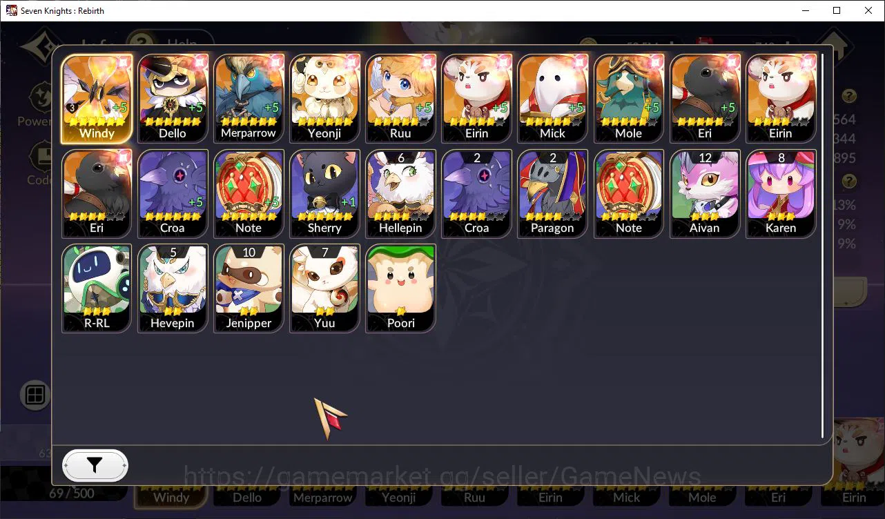 Seven Knights Re:Birth Accounts GLOBAL SEA|3 Ex-7k[FaiTC1,Melia,Juri]16 TC6+[Freyj image 4