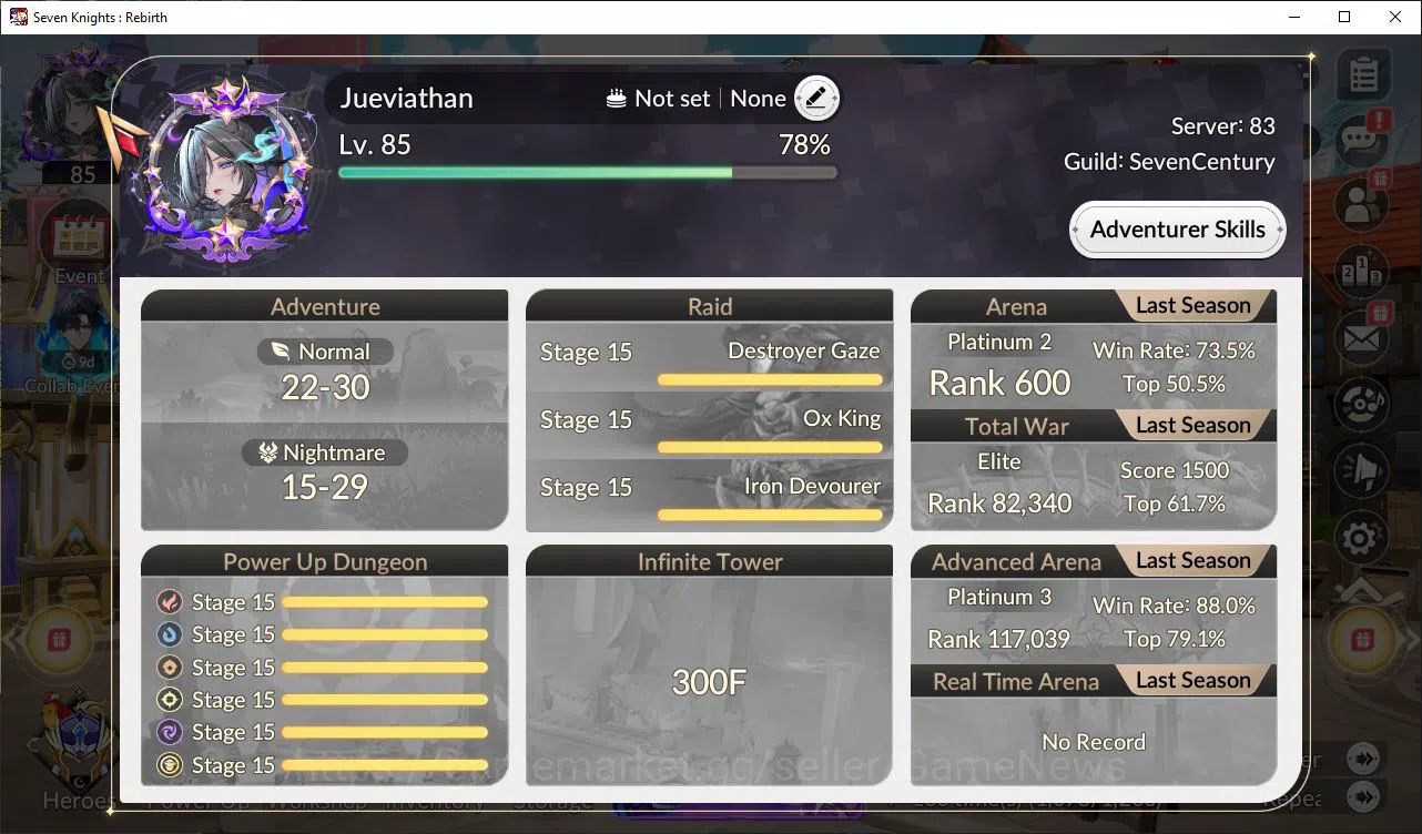 Seven Knights Re:Birth Accounts GLOBAL SEA|3 Ex-7k[FaiTC1,Melia,Juri]16 TC6+[Freyj image 7