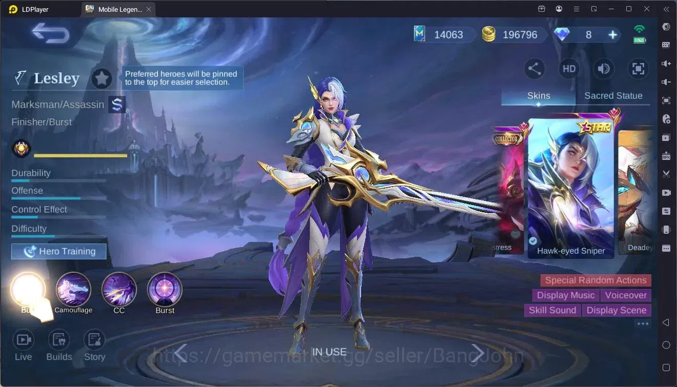 Mobile Legends: Bang Bang Accounts Global|Hero 119|Skin 215|Renowned|KOF GS,Karina|CC image 4