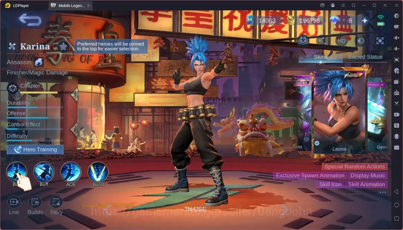 Mobile Legends: Bang Bang Accounts Global|Hero 119|Skin 215|Renowned|KOF GS,Karina|CC image 7