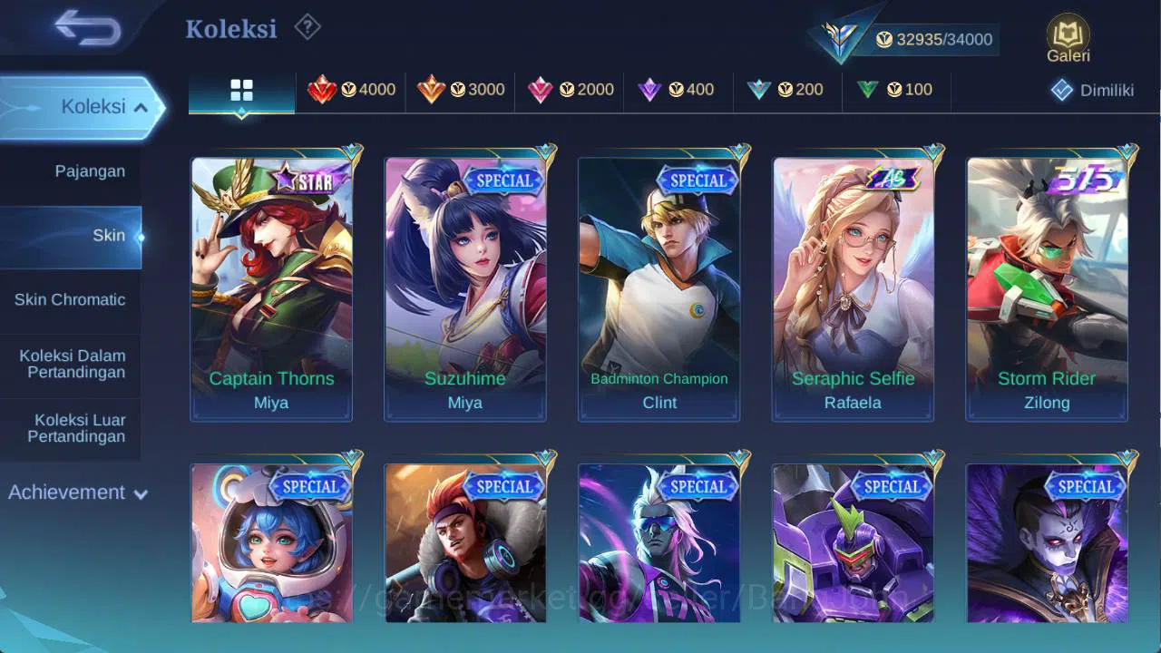 Mobile Legends: Bang Bang Accounts hero 107 skin 170+ saber Layla, dragon ling, blazi image 6
