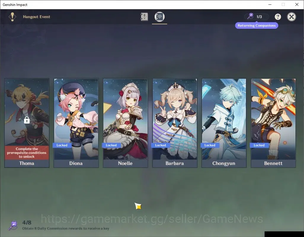 Genshin Impact Accounts ASIA |AR 30 |1 Limited + 1 (*5 Standard) |Yelan |K image 12