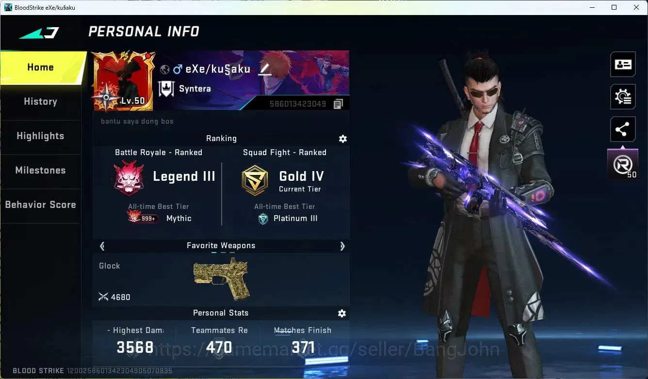 Blood Strike Accounts ASIA |ETHERNAL=KAG-5(LVL2)|COLLAB=AK47,KAR98K,|LIM image 2