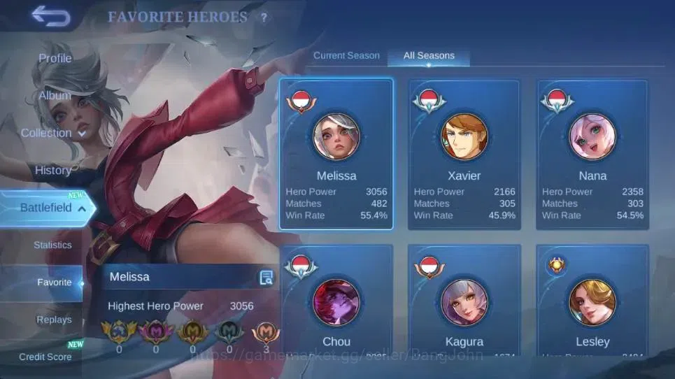 Mobile Legends: Bang Bang Accounts Global|Hero103|Skin196|Renowned|Legend Alucrad|KOF image 14