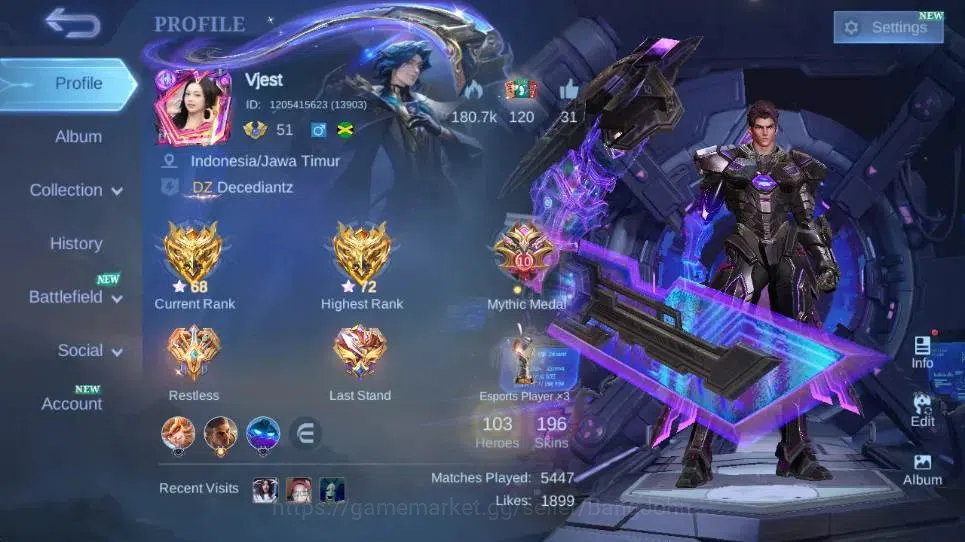 Mobile Legends: Bang Bang Accounts Global|Hero103|Skin196|Renowned|Legend Alucrad|KOF image 17