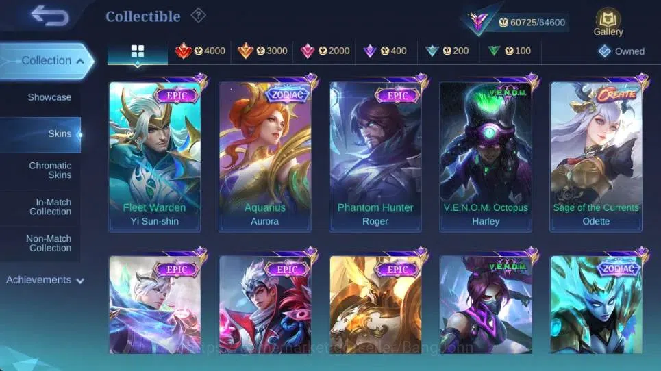 Mobile Legends: Bang Bang Accounts Global|Hero103|Skin196|Renowned|Legend Alucrad|KOF image 9