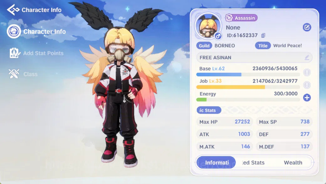 Ragnarok: The New World Accounts Sv Angeling|Unverif|Lvl 62 Assassin|Atk 1003, Def 277|3 SSR Pet ( Dusk T1, Skoll, Miya T1 1