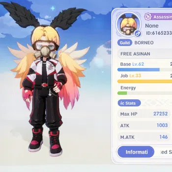 Ragnarok: The New World Accounts Sv Angeling|Unverif|Lvl 62 Assassin|Atk 1003, Def 277|3 SSR Pet ( Dusk T1, Skoll, Miya T1