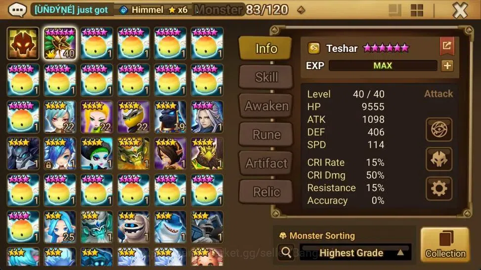 Summoners War: Sky Arena Accounts Starter GLOBAL | NB 5 TESHAR,Starter Gacha 115 12Y+160 11Y Scrool, 3 Legendary All 2