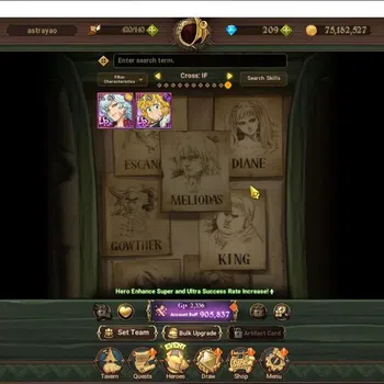 The Seven Deadly Sins: Grand Cross Accounts Endgame GLOBAL|209 DM|905K CC|2 UR| Meresca,DK Meli,KH Arden 5/6,Mael oS,GoB