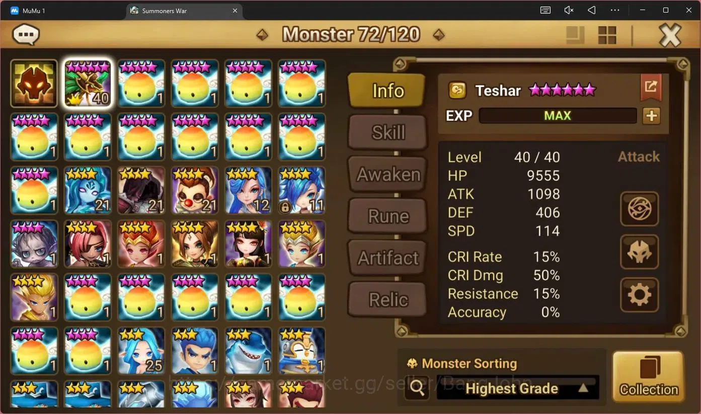 Summoners War: Sky Arena Accounts GLOBAL | NB 5 TESHAR,Starter Gacha 115 12Y+160 11Y image 2