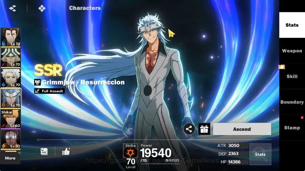 BLEACH: Soul Resonance Accounts NuverseSEA|LV 55|8 SSR [Grimmjow Res+Seal3/4(Aizen image 4
