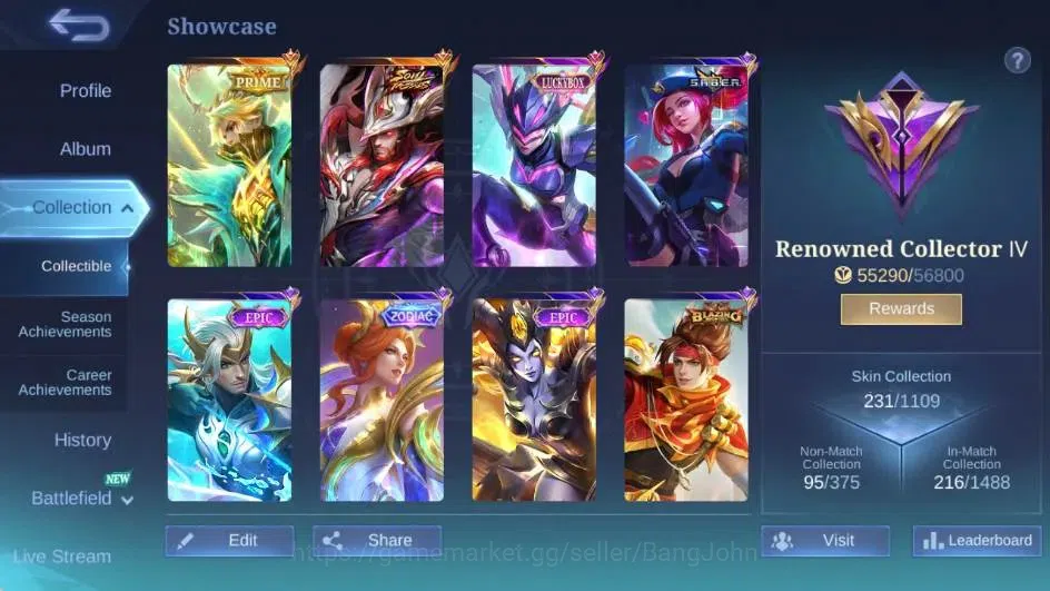 Mobile Legends: Bang Bang Accounts Global|Hero 132|Skin 231|Renowned|Collector Natali image 13