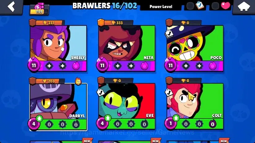Brawl Stars Accounts 1135 Trophy|5K Bling|16 Brawlers 3 Max Lvl [Shelly image 3