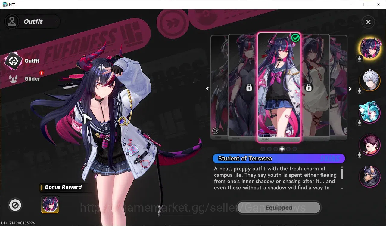 Neverness to Everness Accounts Global NA|HL 3|1 S-Class Limited [Shinku + Signature + Outfit]|2 S-Class Selector 4