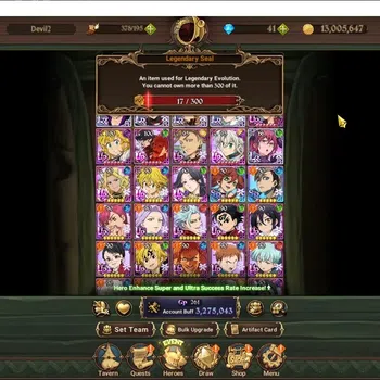 The Seven Deadly Sins: Grand Cross Accounts Endgame GLOBAL|3,2M CC|17 LS|4 LR 8 UR+Full Collab