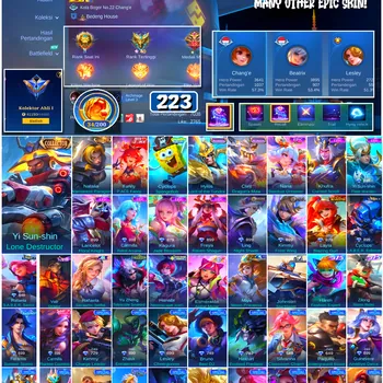 Mobile Legends: Bang Bang Accounts #4620 223 Skins | Cyclops SpongeBob (SPONGEBOB) | Natalia Warrioress Paragon (COLLECTOR
