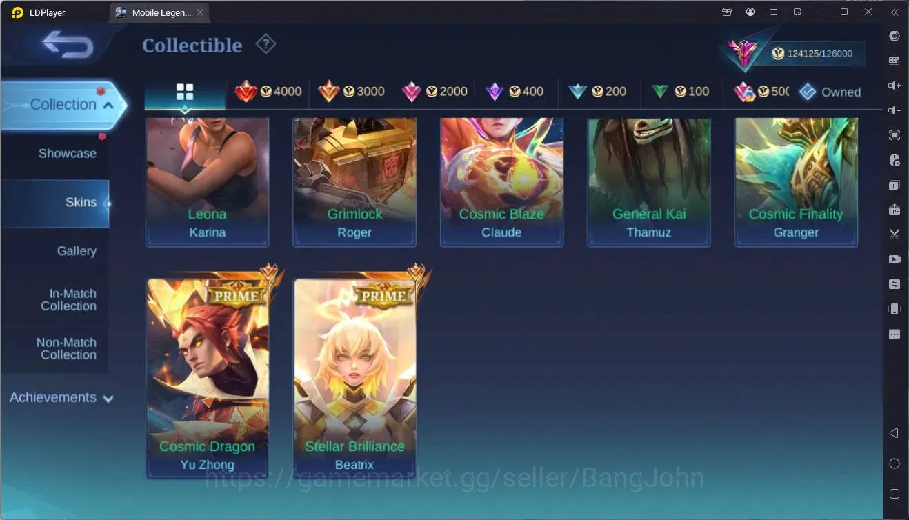 Mobile Legends: Bang Bang Accounts Global|Hero |Skin 400|Exalted|Prime Granger,Claude image 15