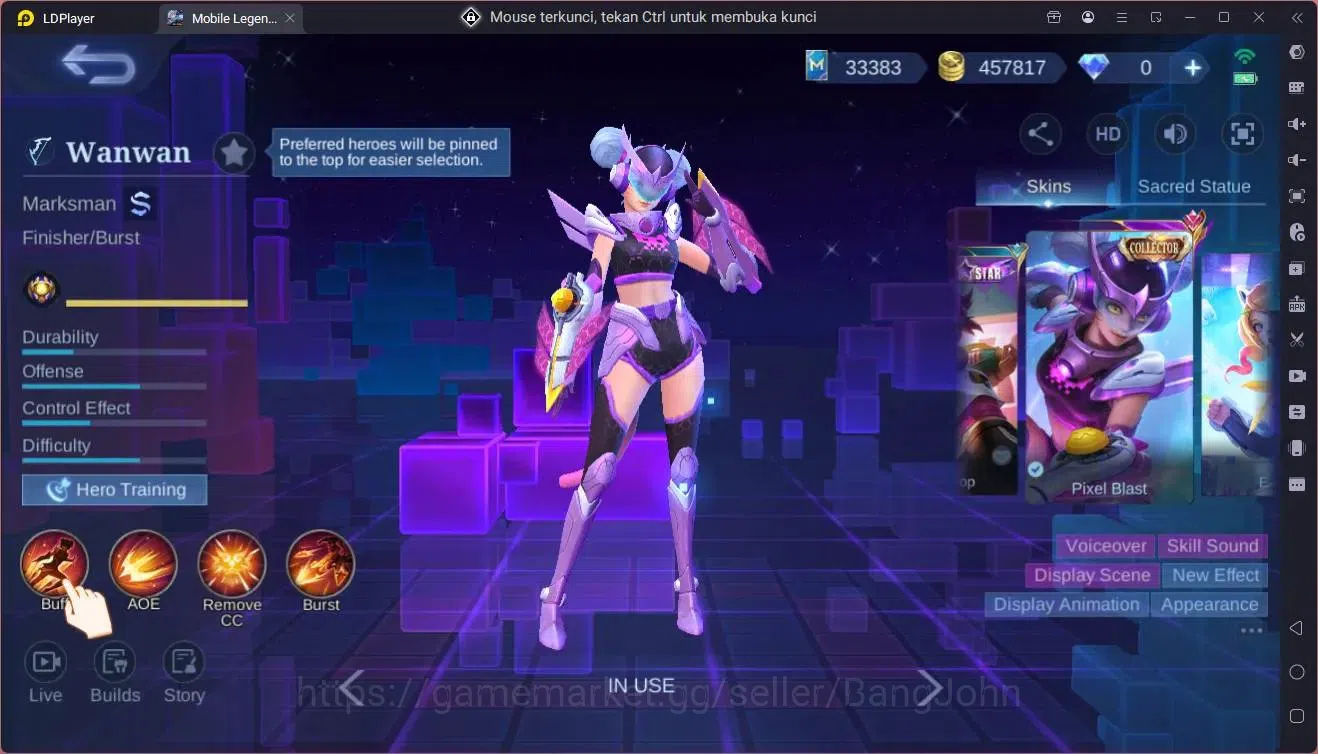 Mobile Legends: Bang Bang Accounts Global|Hero |Skin 400|Exalted|Prime Granger,Claude image 3