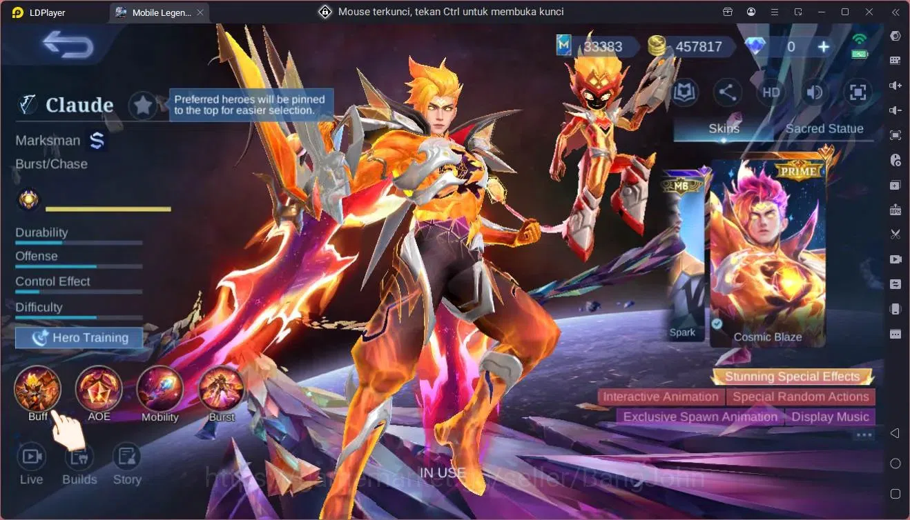 Mobile Legends: Bang Bang Accounts Global|Hero |Skin 400|Exalted|Prime Granger,Claude image 7