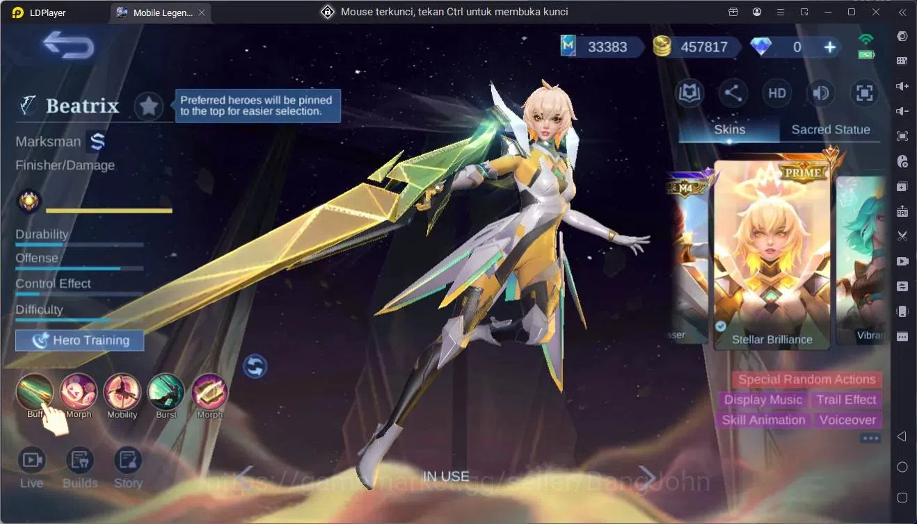 Mobile Legends: Bang Bang Accounts Global|Hero |Skin 400|Exalted|Prime Granger,Claude image 8