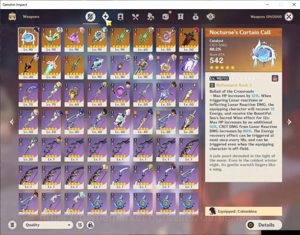 Genshin Impact Accounts ASIA|AR 57|6 Limit+11(*5WeP)|(ColumbinaC1,Ineffa,Y image 15