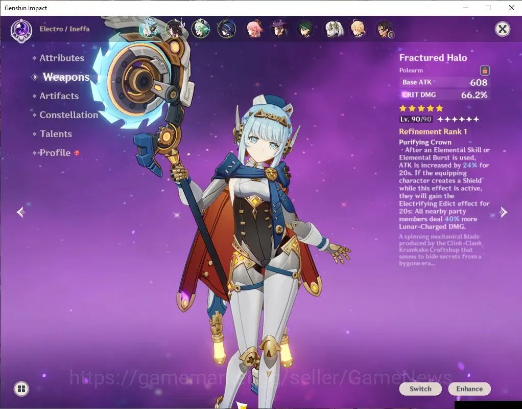 Genshin Impact Accounts ASIA|AR 57|6 Limit+11(*5WeP)|(ColumbinaC1,Ineffa,Y image 9