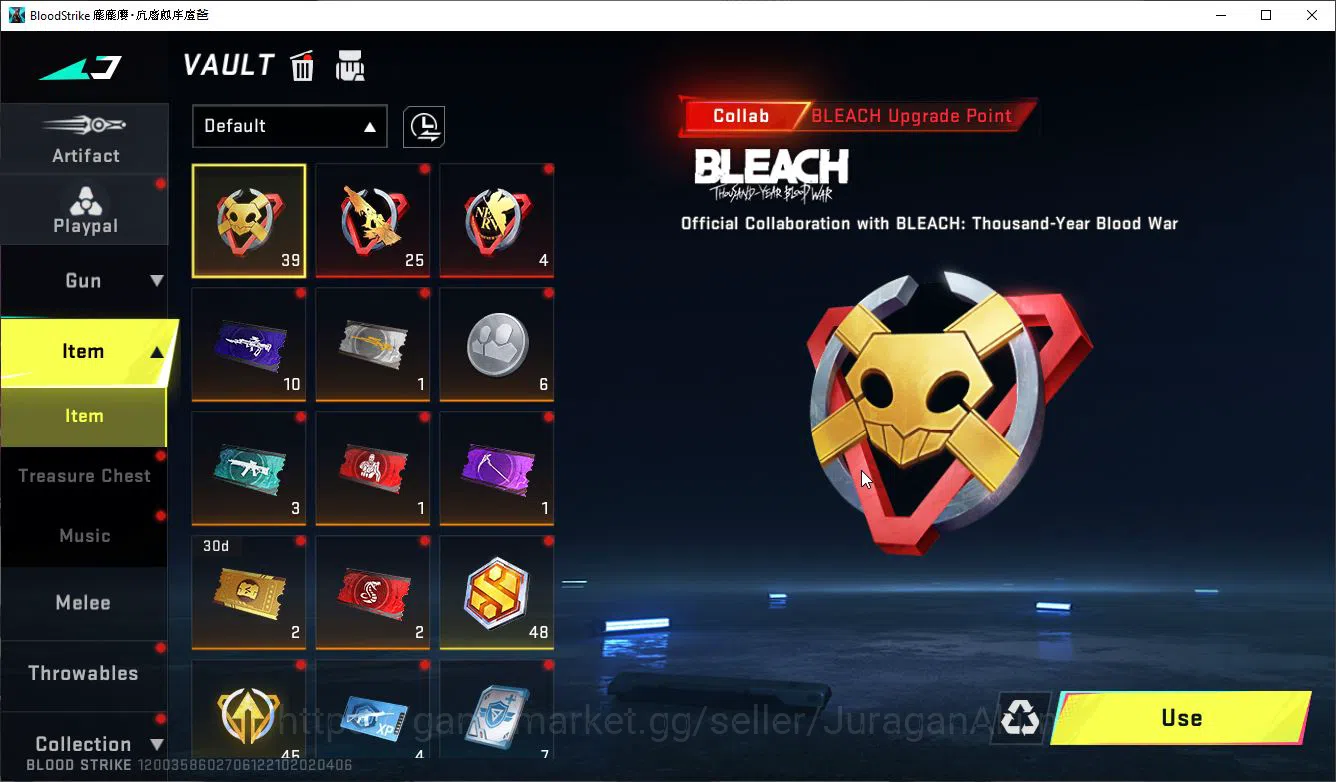 Blood Strike Accounts Mid-Tier ASIA|1 ETERNAL[FN2000],17UL[Emma,Hank,M4A1,Orgin12,Etc]|Colab Bleach 16
