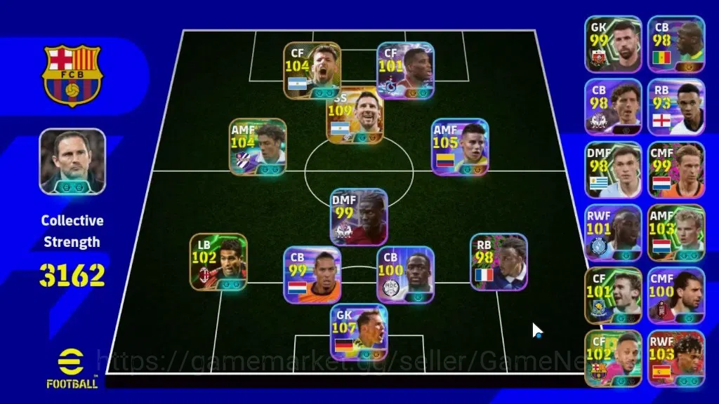 eFootball Accounts Legends & Iconic Players Android|Big Time Lionel Messi '26|6 Epic Rui Costa,Sergio Aguero,Dennis B|7 1