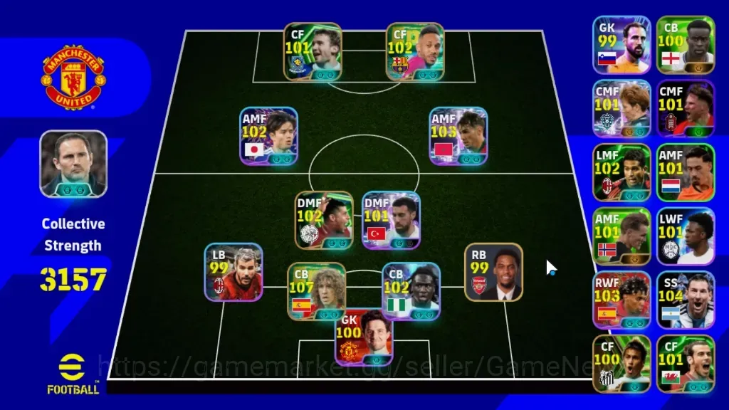 eFootball Accounts High-End Android|Pack MU|Power 3157|17 Epic (Carles Puyol,Frank Rijkaard,Aubameyang),etc|10 Show 1