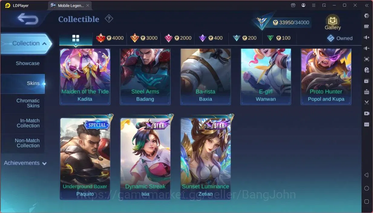 Mobile Legends: Bang Bang Accounts Global|Skin 125|Expert|Prime Granger|KOF Karina,Gu image 16