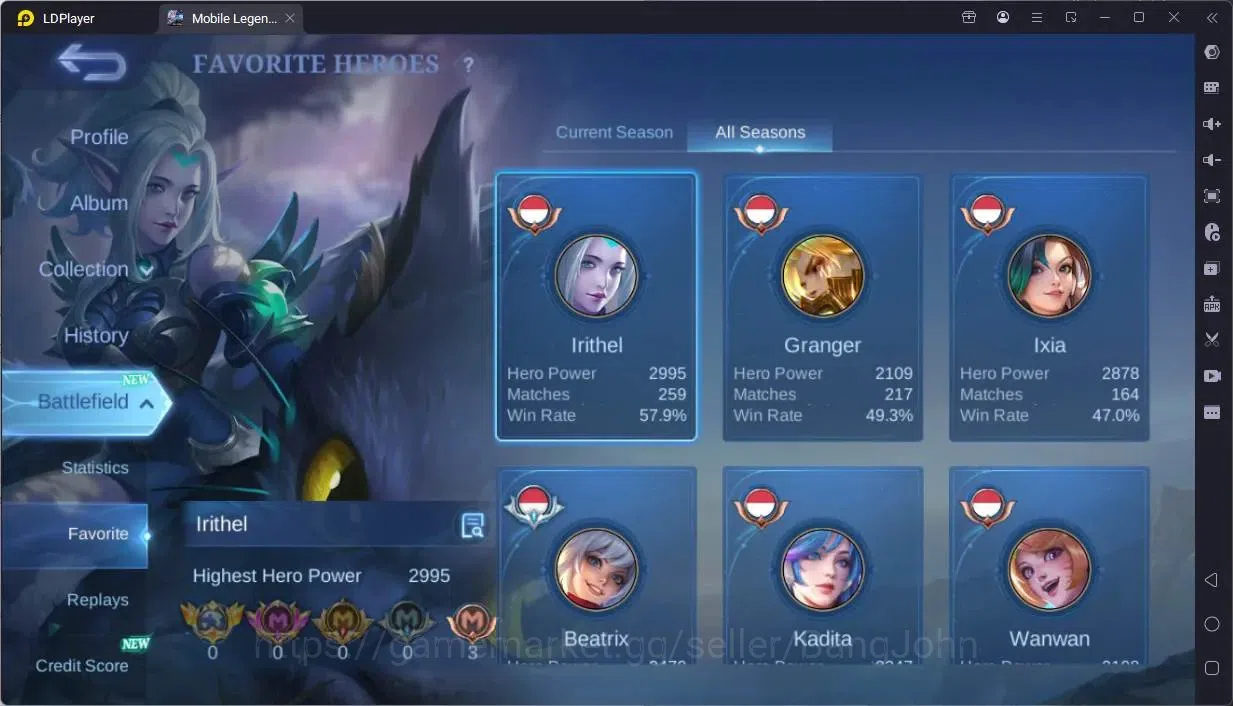 Mobile Legends: Bang Bang Accounts Global|Skin 125|Expert|Prime Granger|KOF Karina,Gu image 4