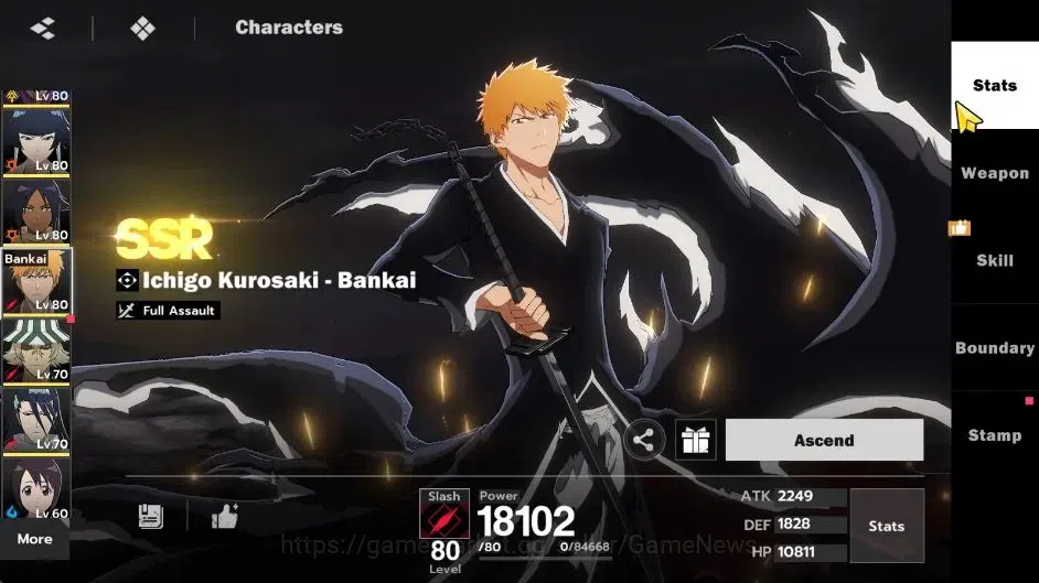 BLEACH: Soul Resonance Accounts NuverseSEA|LV 63|8 SSR 18
