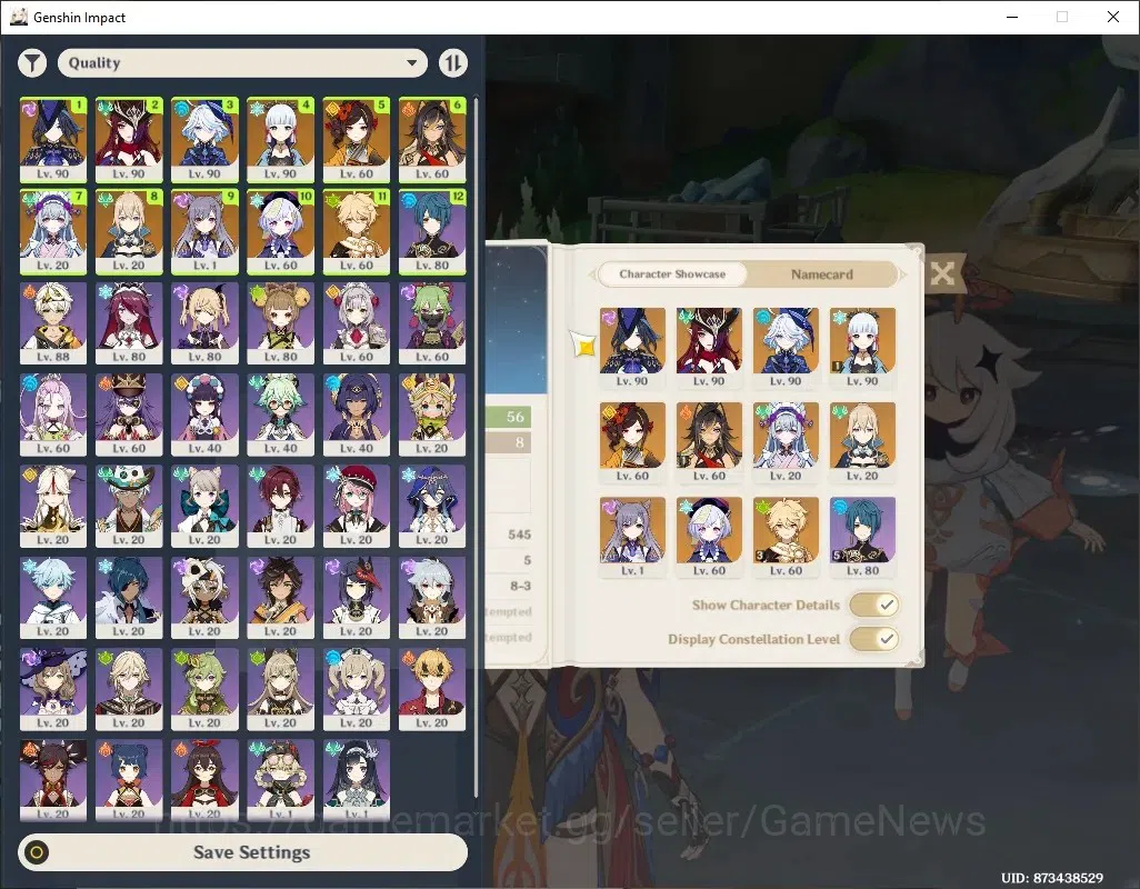Genshin Impact Accounts Mid Game ASIA|AR 56|5 Limited+5 (*5Wep)|(Ayaka C1,Chasca)+Sign,Furina,Clorinde,Chiori|5Standart 1