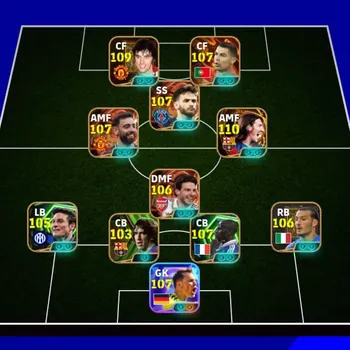 eFootball Accounts High-End =\[ Collective 3300+ \]= | Messi 110 | Ronaldo 107 | Best 109 | Bruno 107 | Kvaratskhelia 107