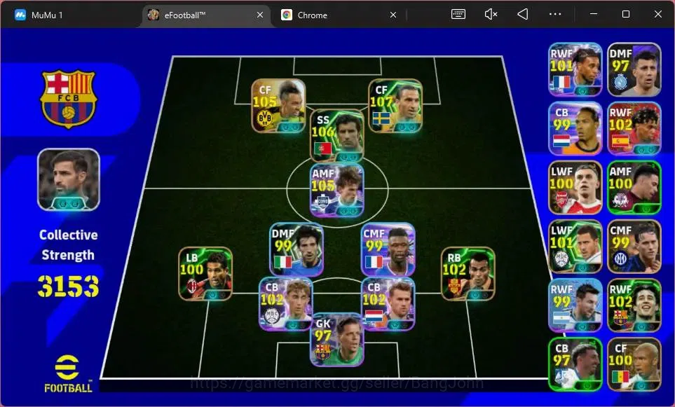 eFootball Accounts Mobile|PW 3153|Epic Figo,Drogba,Ibrahimovic,Denils image 1