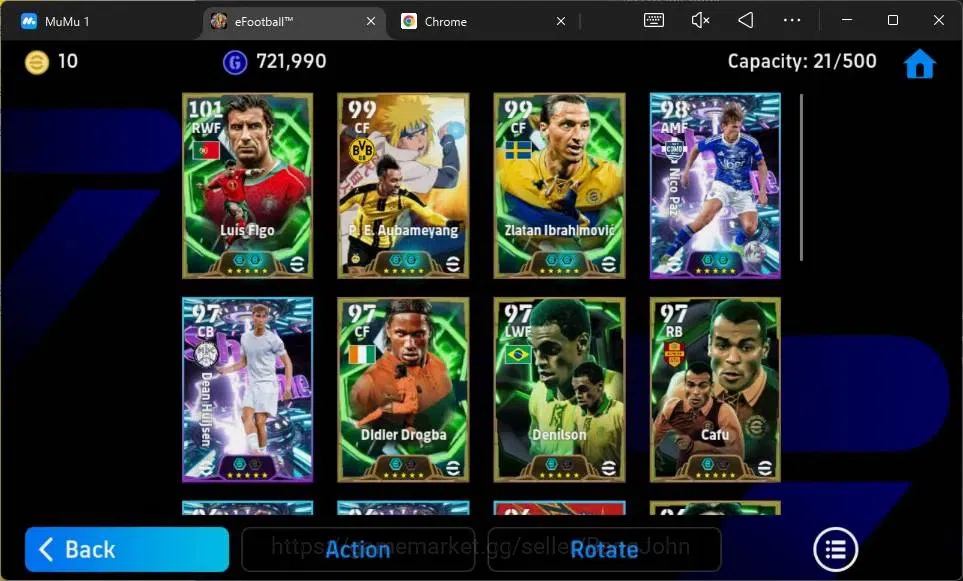 eFootball Accounts Mobile|PW 3153|Epic Figo,Drogba,Ibrahimovic,Denils image 3