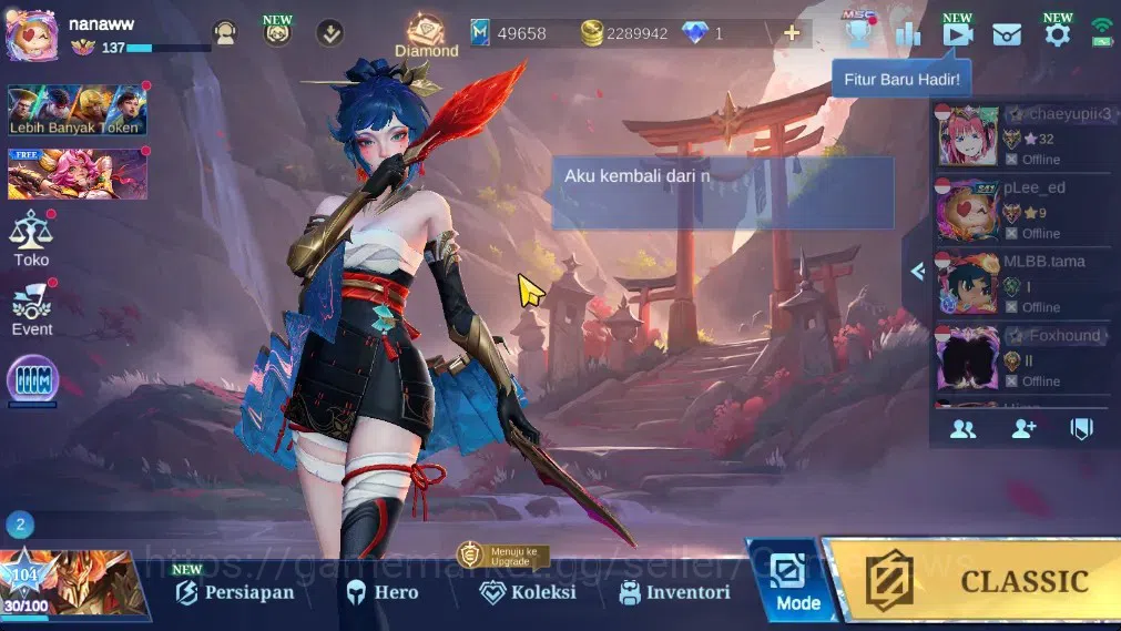 Mobile Legends: Bang Bang Accounts Collector Hero 133|Skin 454|COA 910|2 Recall Epic|Legend Saber,Asp Fanny,Misbender 1